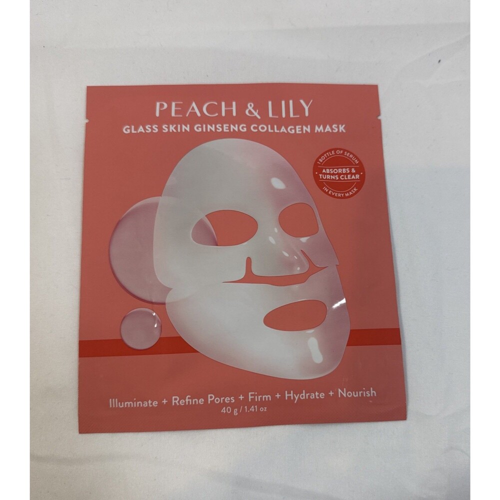 Peach And Lily Glass Skin Ginseng Collagen Mask Refine Pored Firm And Hydrate